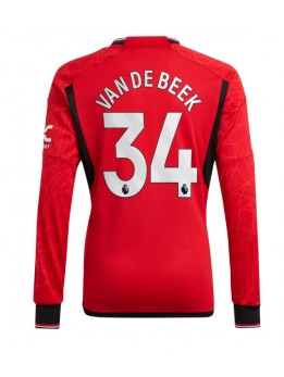 Moški Nogometna dresi replika Manchester United Donny van de Beek #34 Domači 2023-24 Dolgi rokav